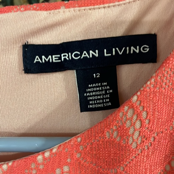 American Living Pink Lace Fit & Flare Dress - Picture 5 of 16